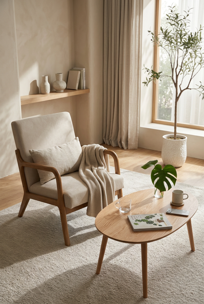 japandi living room ideas chair